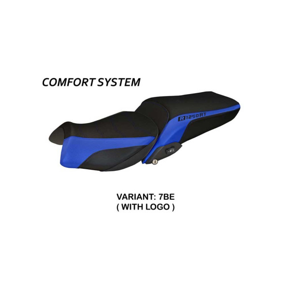 HOUSSE DE SELLE COMPATIBLE BMW R 1250 RT (19-22) MODÈLE ALGHERO 1 - Logo : AVEC LOGO, Couleur : GRIS GRIS, Type : STANDARD