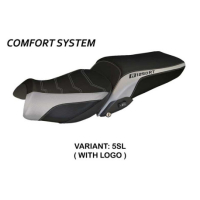HOUSSE DE SELLE COMPATIBLE BMW R 1250 RT (19-22) MODÈLE ALGHERO 1 - Type : STANDARD, Logo : AVEC LOGO, Couleur : ARGENT