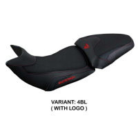 HOUSSE DE SELLE COMPATIBLE DUCATI MULTISTRADA 1200/1260 (15-20) MODÈLE JAZAN - Logo : AVEC LOGO, Couleur : BLANC ROUGE, Type : ULTRAGRIP