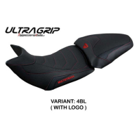 HOUSSE DE SELLE COMPATIBLE DUCATI MULTISTRADA 1200/1260 (15-20) MODÈLE JAZAN - Logo : AVEC LOGO, Couleur : BLANC ROUGE, Type : ULTRAGRIP