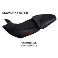 HOUSSE DE SELLE COMPATIBLE DUCATI MULTISTRADA V2 (21-22) MODÈLE HARIA - Logo : AVEC LOGO, Couleur : BLANC ROUGE, Type : ULTRAGRIP 
