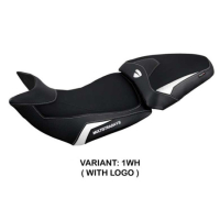 HOUSSE DE SELLE COMPATIBLE DUCATI MULTISTRADA V2 (21-22) MODÈLE HARIA - Logo : AVEC LOGO, Couleur : BLANC ROUGE, Type : ULTRAGRIP