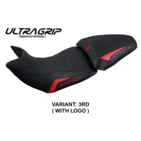 HOUSSE DE SELLE COMPATIBLE DUCATI MULTISTRADA V2 (21-22) MODÈLE HARIA - Logo : AVEC LOGO, Couleur : BLANC ROUGE, Type : ULTRAGRIP