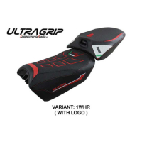 HOUSSE DE SELLE COMPATIBLE  DUCATI MULTISTRADA V4 (2022) MODÈLE MEKNES - Logo : AVEC LOGO, Type : ULTRAGRIP, Couleur : BLANC ROUGE