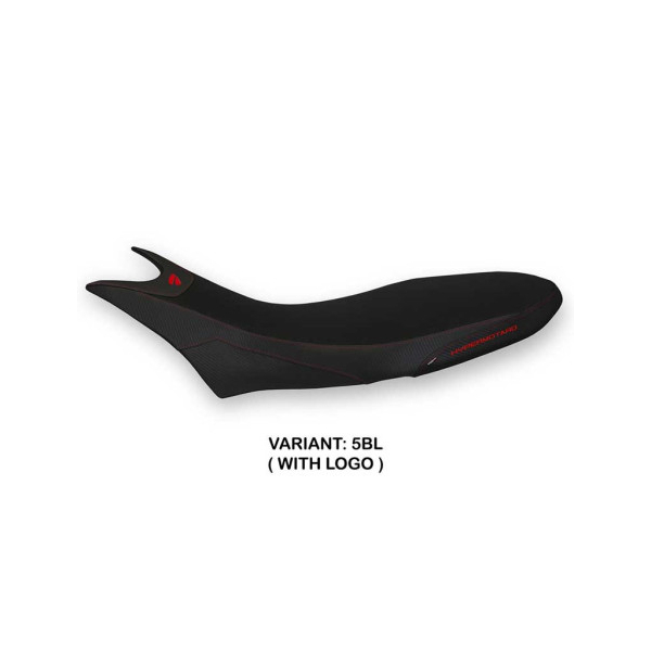 HOUSSE DE SELLE COMPATIBLE  DUCATI HYPERMOTARD 950 (19-22) MODÈLE CUBA 1 STANDAR - Logo : AVEC LOGO, Couleur : ROUGE, Type : ULTRAGRIP