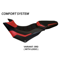 HOUSSE DE SELLE COMPATIBLE  DUCATI MULTISTRADA 950 (17-21) MODÈLE PRAGA 1 - Logo : AVEC LOGO, Couleur : BLANC, Type : STANDARD