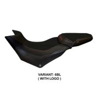 HOUSSE DE SELLE COMPATIBLE  DUCATI MULTISTRADA 950 (17-21) MODÈLE PRAGA 1 - Logo : AVEC LOGO, Couleur : BLANC, Type : STANDARD
