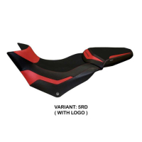 HOUSSE DE SELLE COMPATIBLE  DUCATI MULTISTRADA 950 (17-21) MODÈLE PRAGA 1 - Couleur : BLANC, Type : STANDARD, Logo : AVEC LOGO