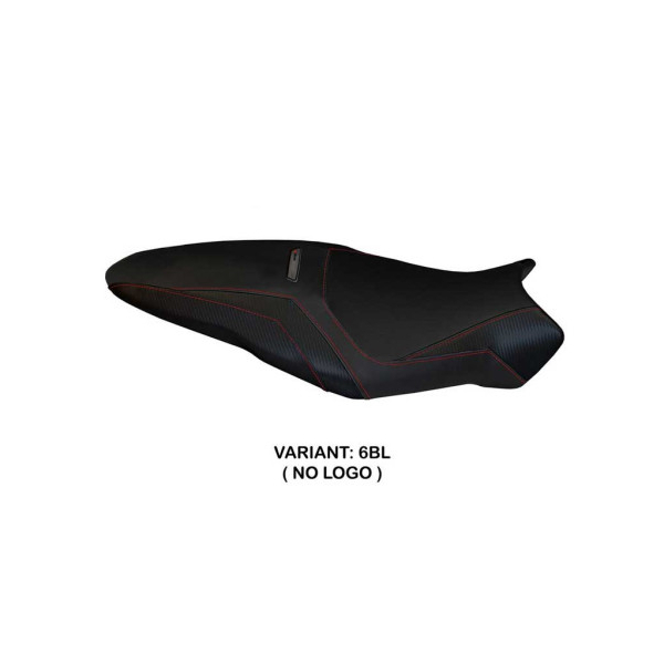 HOUSSE DE SELLE COMPATIBLE  DUCATI MONSTER 1200 R (16-19) MODÈLE TOLEDO 3 - Logo : AVEC LOGO, Couleur : BLANC, Type : ULTRAGRIP