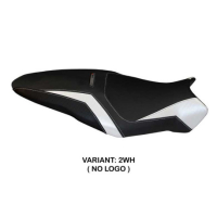 HOUSSE DE SELLE COMPATIBLE  DUCATI MONSTER 1200 R (16-19) MODÈLE TOLEDO 3 - Logo : AVEC LOGO, Couleur : BLANC, Type : ULTRAGRIP