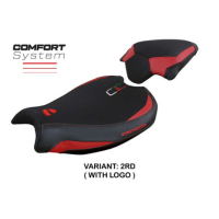 HOUSSE DE SELLE COMPATIBLE DUCATI STREETFIGHTER V2 (2022) MODÈLE MINA - Couleur : ROUGE, Type : STANDARD, Logo : AVEC LOGO