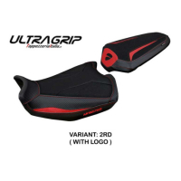 HOUSSE DE SELLE COMPATIBLE DUCATI MONSTER 937 (21-22) MODÈLE LINOSA STANDARD, RO - Logo : AVEC LOGO, Type : ULTRAGRIP, Couleur : ROUGE BLANC