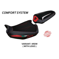 HOUSSE DE SELLE COMPATIBLE DUCATI MONSTER 937 (21-22) MODÈLE LINOSA STANDARD, RO - Logo : AVEC LOGO, Couleur : ROUGE BLANC, Type : STANDARD