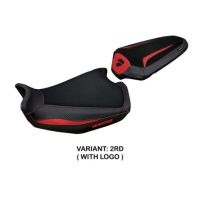 HOUSSE DE SELLE COMPATIBLE DUCATI MONSTER 937 (21-22) MODÈLE LINOSA STANDARD, RO - Type : STANDARD, Logo : AVEC LOGO, Couleur : ROUGE BLANC