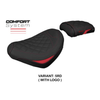 HOUSSE DE SELLE COMPATIBLE HONDA CMX 500 REBEL (17-22) MODÈLE KEHRA - Type : STANDARD, Logo : AVEC LOGO, Couleur : ARGENT