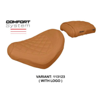 HOUSSE DE SELLE COMPATIBLE HONDA CMX 500 REBEL (17-22) MODÈLE KEHRA - Type : STANDARD, Logo : AVEC LOGO, Couleur : MARRON FONCE