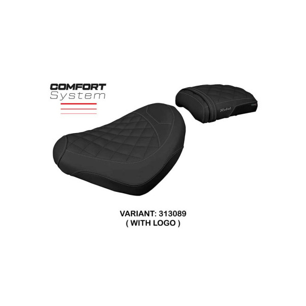 HOUSSE DE SELLE COMPATIBLE HONDA CMX 1100 REBEL (2022) MODÈLE NAGY - Logo : AVEC LOGO, Couleur : ARGENT, Type : STANDARD
