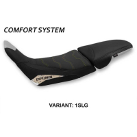 HOUSSE DE SELLE COMPATIBLE HONDA AFRICA TWIN 1100 ADVENTURE SPORT (20-22) MAPS M - Logo : AVEC LOGO, Couleur : ARGENT OR, Type : ULTRAGRIP