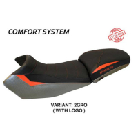HOUSSE DE SELLE COMPATIBLE KTM 1190 ADVENTURE (13-16) MODÈLE FASANO SPECIAL COLO - Logo : AVEC LOGO, Type : ULTRAGRIP, Couleur : BLANC-ORANGE 