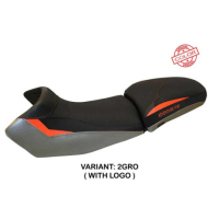 HOUSSE DE SELLE COMPATIBLE KTM 1190 ADVENTURE (13-16) MODÈLE FASANO SPECIAL COLO - Logo : AVEC LOGO, Couleur : BLANC-ORANGE, Type : STANDARD