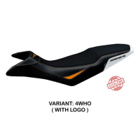 HOUSSE DE SELLE COMPATIBLE KTM 790 ADVENTURE R (19-20) MODÈLE ELK - Couleur : BLANC, Logo : AVEC LOGO, Type : ULTRAGRIP
