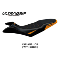 HOUSSE DE SELLE COMPATIBLE KTM 790 ADVENTURE R (19-20) MODÈLE ELK - Logo : AVEC LOGO, Couleur : BLANC-ORANGE, Type : ULTRAGRIP