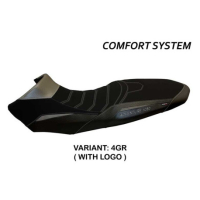 HOUSSE DE SELLE COMPATIBLE KTM 1050 ADVENTURE (15-16) MODÈLE DAVAO - Type : STANDARD, Logo : AVEC LOGO, Couleur : NOIR BLANC