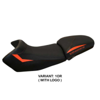 HOUSSE DE SELLE COMPATIBLE KTM 1290 SUPER ADVENTURE S - T (15-20) MODÈLE EDEN - Logo : AVEC LOGO, Couleur : ORANGE, Type : ULTRAGRIP