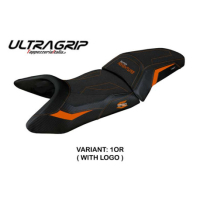 HOUSSE DE SELLE COMPATIBLE  KTM 1290 SUPER ADVENTURE S (21-22) MODÈLE LUMIAR - Logo : AVEC LOGO, Couleur : ORANGE, Type : ULTRAGRIP