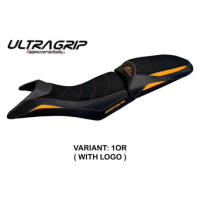 HOUSSE DE SELLE COMPATIBLE KTM 890 ADVENTURE (21-22) MODÈLE GELSO - Logo : AVEC LOGO, Couleur : BLANC-ORANGE, Type : ULTRAGRIP