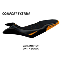 HOUSSE DE SELLE COMPATIBLE KTM 890 ADVENTURE R (21-22) MODÈLE MAZYR - Logo : AVEC LOGO, Couleur : ORANGE, Type : STANDARD