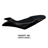 HOUSSE DE SELLE COMPATIBLE KTM 890 ADVENTURE R (21-22) MODÈLE MAZYR - Logo : AVEC LOGO, Couleur : ORANGE, Type : STANDARD