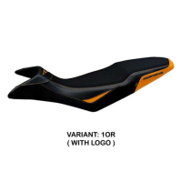 HOUSSE DE SELLE COMPATIBLE KTM 890 ADVENTURE R (21-22) MODÈLE MAZYR - Logo : AVEC LOGO, Couleur : ORANGE, Type : STANDARD
