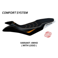 HOUSSE DE SELLE COMPATIBLE KTM 890 ADVENTURE R (21-22) MODÈLE MAZYR - Logo : AVEC LOGO, Couleur : BLANC, Type : STANDARD