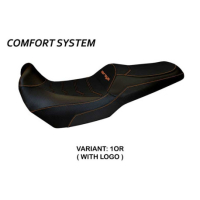 HOUSSE DE SELLE COMPATIBLE  KAWASAKI VERSYS 1000 (11-18) MODÈLE LAMPEDUSA TOTAL - Logo : AVEC LOGO, Couleur : BLANC, Type : STANDARD