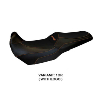 HOUSSE DE SELLE COMPATIBLE  KAWASAKI VERSYS 1000 (11-18) MODÈLE LAMPEDUSA TOTAL - Logo : AVEC LOGO, Couleur : BLANC, Type : STANDARD