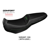 HOUSSE DE SELLE COMPATIBLE KAWASAKI VERSYS 250 - 300 (17-22) MODÈLE MIRA - Logo : AVEC LOGO, Couleur : GRIS GRIS, Type : STANDARD 
