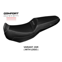 HOUSSE DE SELLE COMPATIBLE KAWASAKI VERSYS 250 - 300 (17-22) MODÈLE MIRA - Logo : AVEC LOGO, Couleur : GRIS GRIS, Type : STANDARD