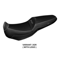 HOUSSE DE SELLE COMPATIBLE KAWASAKI VERSYS 250 - 300 (17-22) MODÈLE MIRA - Logo : AVEC LOGO, Couleur : GRIS GRIS, Type : STANDARD