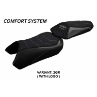 HOUSSE DE SELLE COMPATIBLE KAWASAKI NINJA 1000 SX (20-22) MODÈLE ARUSHA - Logo : AVEC LOGO, Couleur : GRIS GRIS, Type : STANDARD