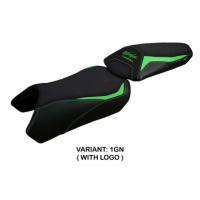 HOUSSE DE SELLE COMPATIBLE KAWASAKI NINJA 1000 SX (20-22) MODÈLE ARUSHA - Logo : AVEC LOGO, Couleur : GRIS GRIS, Type : STANDARD