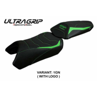 HOUSSE DE SELLE COMPATIBLE KAWASAKI NINJA 1000 SX (20-22) MODÈLE ARUSHA - Logo : AVEC LOGO, Couleur : GRIS GRIS, Type : STANDARD