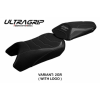 HOUSSE DE SELLE COMPATIBLE KAWASAKI NINJA 1000 SX (20-22) MODÈLE ARUSHA - Logo : AVEC LOGO, Couleur : GRIS GRIS, Type : STANDARD
