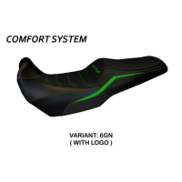 HOUSSE DE SELLE COMPATIBLE  KAWASAKI VERSYS 1000 (19-22) MODÈLE ELVAS - Logo : AVEC LOGO, Couleur : GRIS GRIS, Type : STANDARD 