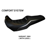 HOUSSE DE SELLE COMPATIBLE  KAWASAKI VERSYS 1000 (19-22) MODÈLE ELVAS - Logo : AVEC LOGO, Couleur : GRIS GRIS, Type : STANDARD