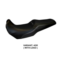 HOUSSE DE SELLE COMPATIBLE  KAWASAKI VERSYS 1000 (19-22) MODÈLE ELVAS - Logo : AVEC LOGO, Couleur : GRIS GRIS, Type : STANDARD