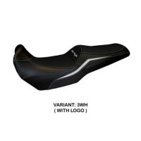 HOUSSE DE SELLE COMPATIBLE  KAWASAKI VERSYS 1000 (19-22) MODÈLE ELVAS - Logo : AVEC LOGO, Couleur : GRIS GRIS, Type : STANDARD