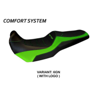 HOUSSE DE SELLE COMPATIBLE  KAWASAKI VERSYS 1000 (11-18) MODÈLE LAMPEDUSA COLOR - Logo : AVEC LOGO, Couleur : GRIS GRIS, Type : STANDARD 
