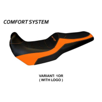 HOUSSE DE SELLE COMPATIBLE  KAWASAKI VERSYS 1000 (11-18) MODÈLE LAMPEDUSA COLOR - Logo : AVEC LOGO, Couleur : GRIS GRIS, Type : STANDARD