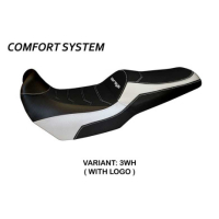 HOUSSE DE SELLE COMPATIBLE  KAWASAKI VERSYS 1000 (11-18) MODÈLE LAMPEDUSA COLOR - Logo : AVEC LOGO, Couleur : GRIS GRIS, Type : STANDARD